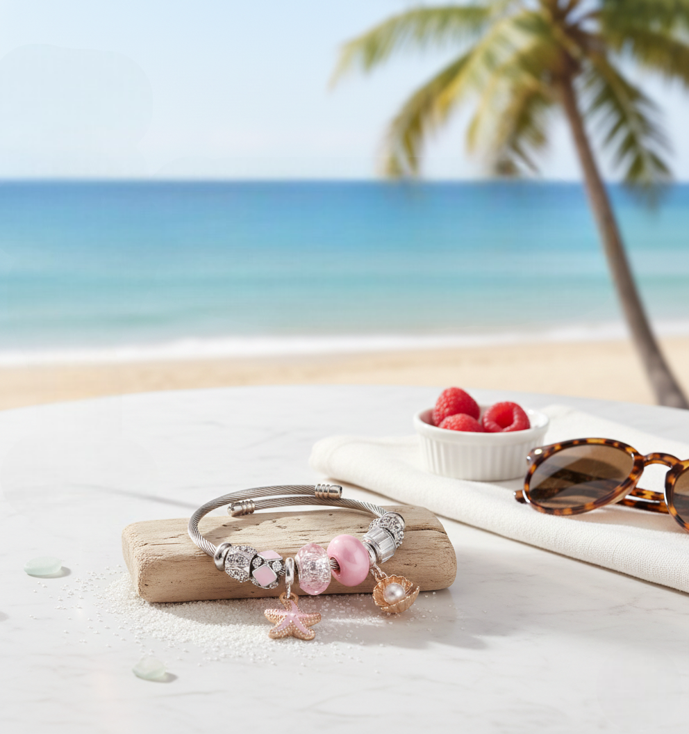 LuxeCharm Shell Bead Bracelet